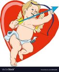 Heart with cupid inside valentine s day Royalty Free Vector